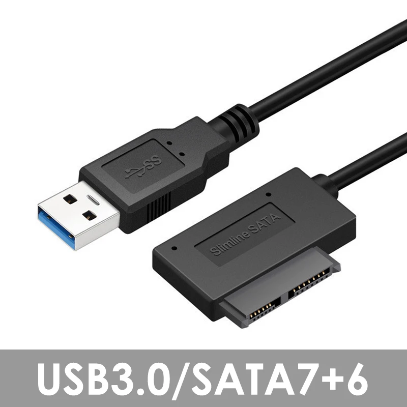 

USB3.0 To Mini Sata II 7+6 13Pin Adapter Converter Cable For Laptop CD/DVD ROM Slimline Drive