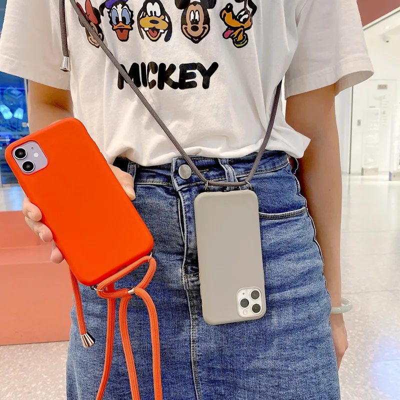 

Strap Cord Chain Necklace Lanyard Mobile Phone Case For Apple iPhone 12 13 11 Pro XS MAX 6 7 8 plus XR X Hands Free Rope Cover