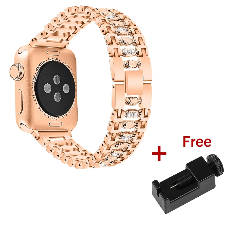 Copper gold Ремешок Joyozy из нержавеющей стали для Apple Watch, серия 5, ремешок 40 мм, 44 мм, 38 мм, 42 мм, ремешок для часов, браслет, аксессуары для iWatch 4/3/2 - Цвет ремешка: Copper gold