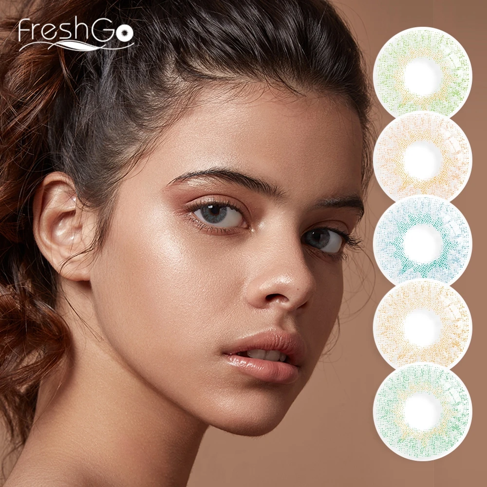 Цветные контактные линзы FreshGo ed Экстра натуральные для глаз яркий цвет