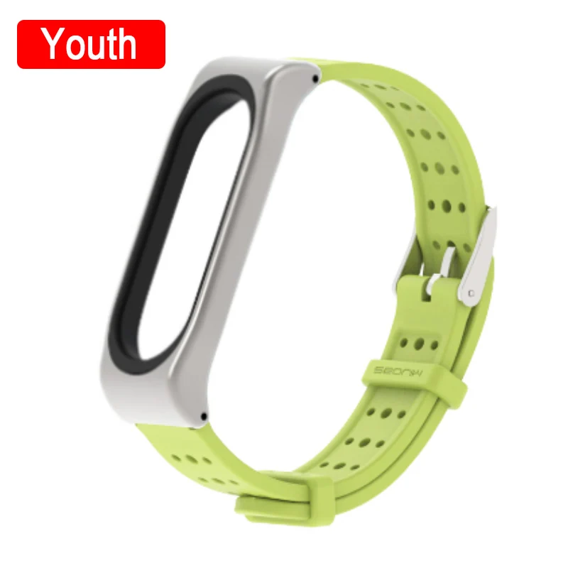 Youth Green Для Xiaomi mi Band 4 металлический ремешок Безвинтовой из нержавеющей стали для Xiaomi mi band 4 NFC браслет металлический сменный ремешок для mi 4 - Цвет: Youth Green