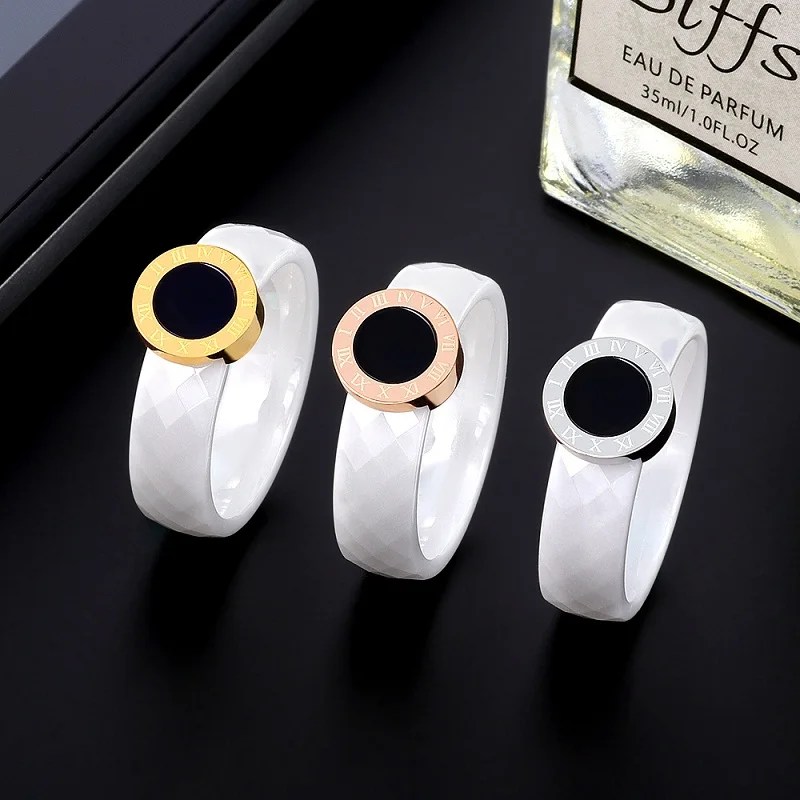 Модное простое белое керамическое кольцо для укладки 3 цвета нечувствительные