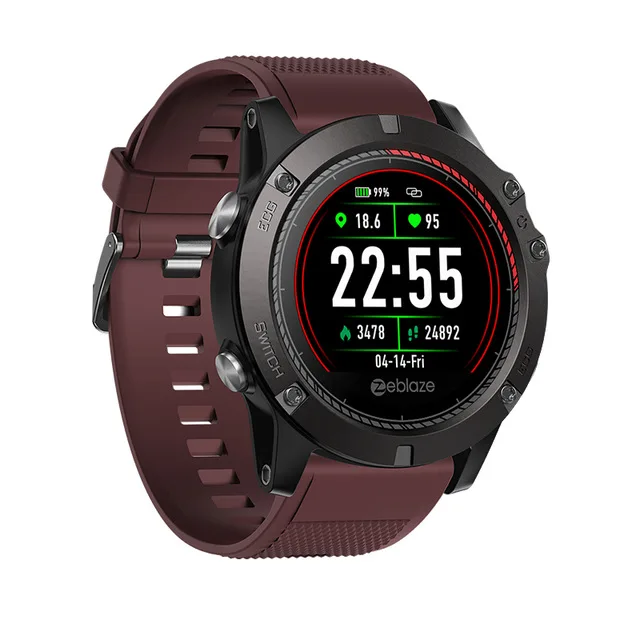 Красный Zeblaze VIBE 3 ЭКГ мгновенный ЭКГ браслет цветной дисплей частота сердечных сокращений IP67 водонепроницаемый мульти-спортивный режим фитнес-трекер умные часы - Цвет: Красный