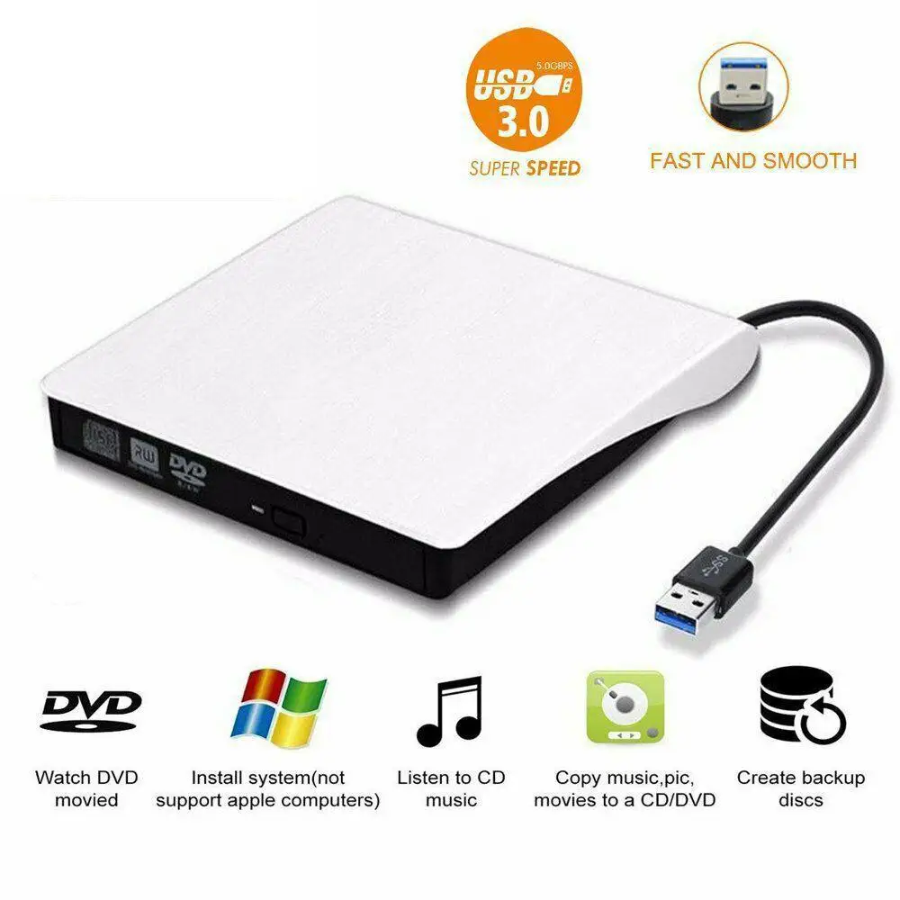 USB 3 0 внешний тонкий DVD Писатель Привод ± RW CD горелки ридер плеер оптические диски