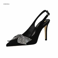 2021 new womens sandals sexy rhinestone bow single shoes womens shoes wedding shoes 10cm stiletto heels 3 11 12 bbzai