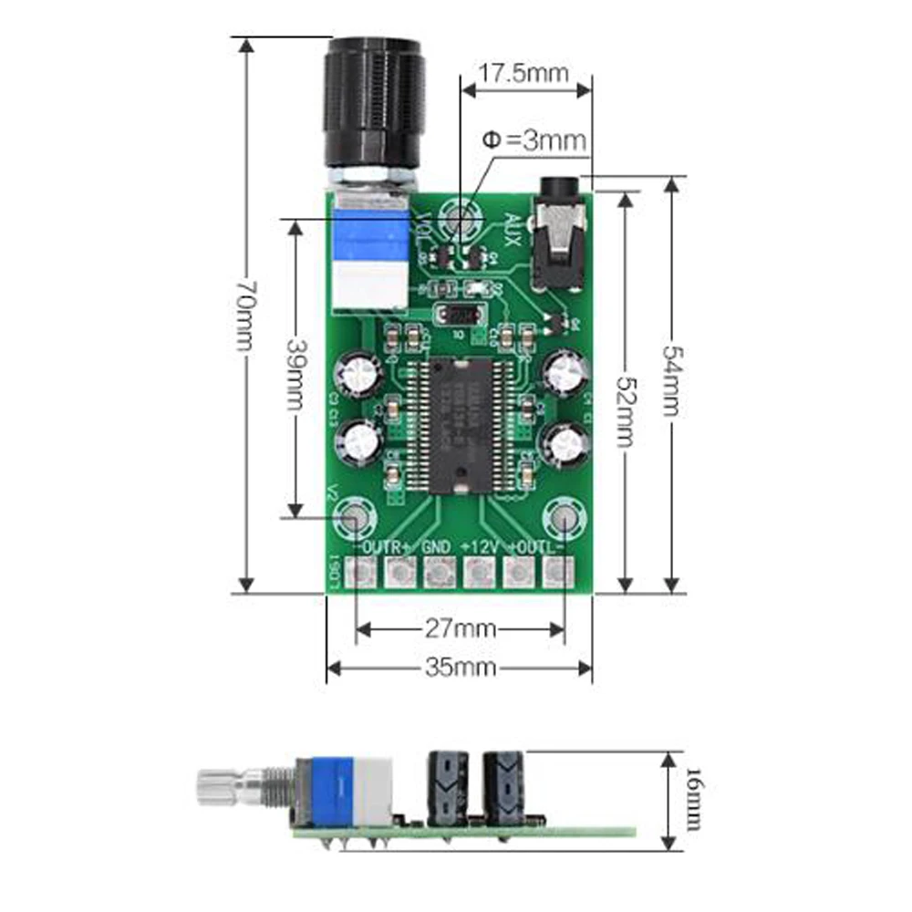 2*10W 12V DIY Digital Power Amplifier Board Audio Homemade Speaker | Лампы и освещение