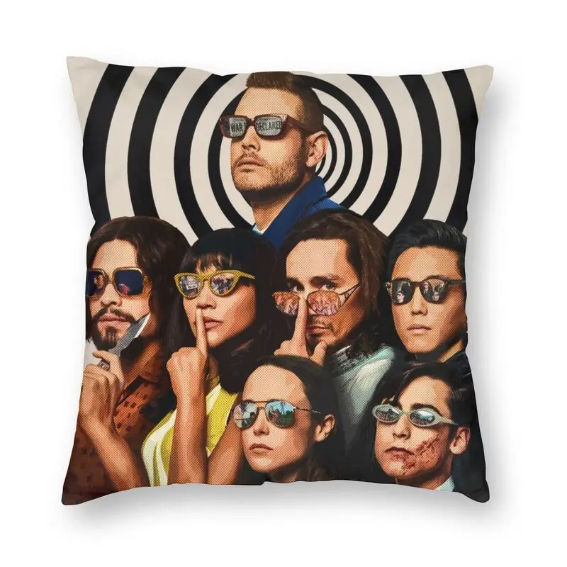 

Яркий комикс стиль Зонт Академия 2 квадратная Подушка Чехол домашний Декор 3D двусторонняя наволочка с принтом для автомобиля