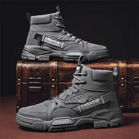 2021 autumn new high top work shoes for men platform ankle boots fashion quality martin boots outdoor booties zapatos de hombre