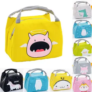 Портативная Изолированная Детская сумка для ланча, коробка, сумка для пикника, милые Мультяшные сумки из ткани Оксфорд, плотные детские изоляционные сумки