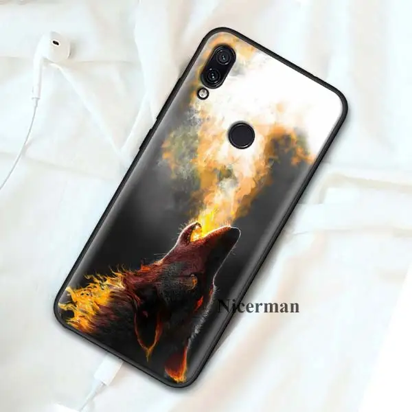 Силиконовый чехол с бантом чехол для Redmi 8A 7 7A 6 6A 5 4X K20 Plus Pro S2 Y3 GO Примечание фотоаппаратов моментальной печати 8 7 7S 6 5 4X4 5+ волк на снежную погоду