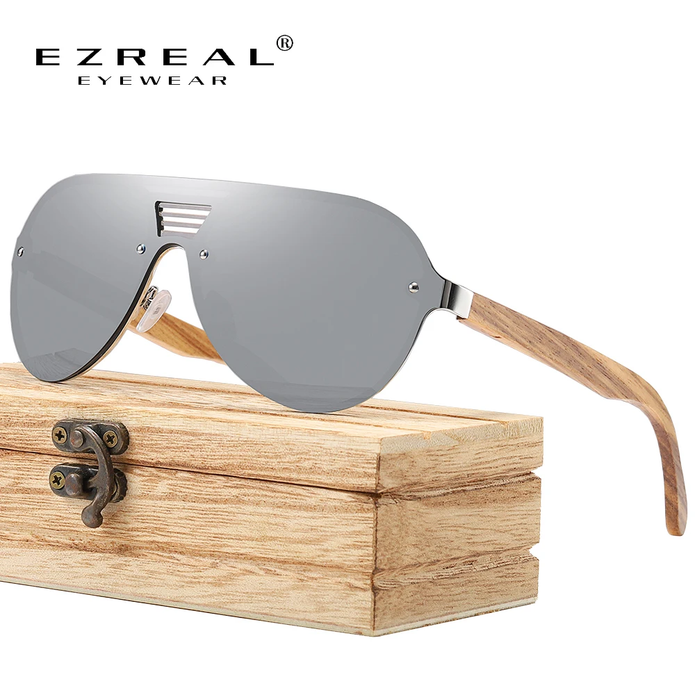 

EZREAL оригинальные Брендовые мужские деревянные солнцезащитные очки поляризованные металлические очки бамбуковые очки для женщин и мужчин Роскошные солнцезащитные очки с искусственными линзами
