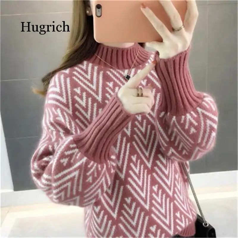 

Autumn Winter Knitted Sweater Women 2020 New Korean Fashion Loose Lazy Short Lantern Sleeve Sweaters Pullovers Female Tops