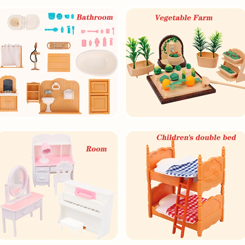

1:12 Forest House Miniature Children's Villa ABS Kitchen House 1/12 Forest Animal Family Simulation Mini Girl Home Toy House