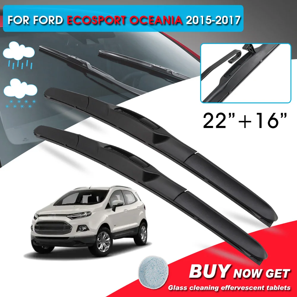 

BROSHOO Car Window Windshield Wipers Blade For Ford Ecosport Oceania 22"+16" LHD&RHD Car Model Year 2015-2017 Auto Accessories