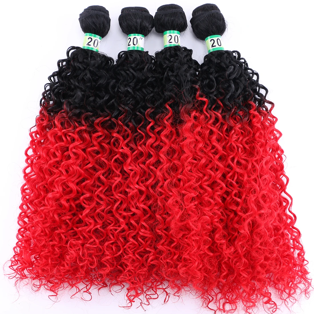 

Afro Kinky Curly Hair Bundles High Temperature Synthetic Brazilian Ombre Color Hair Extensions For Black Women