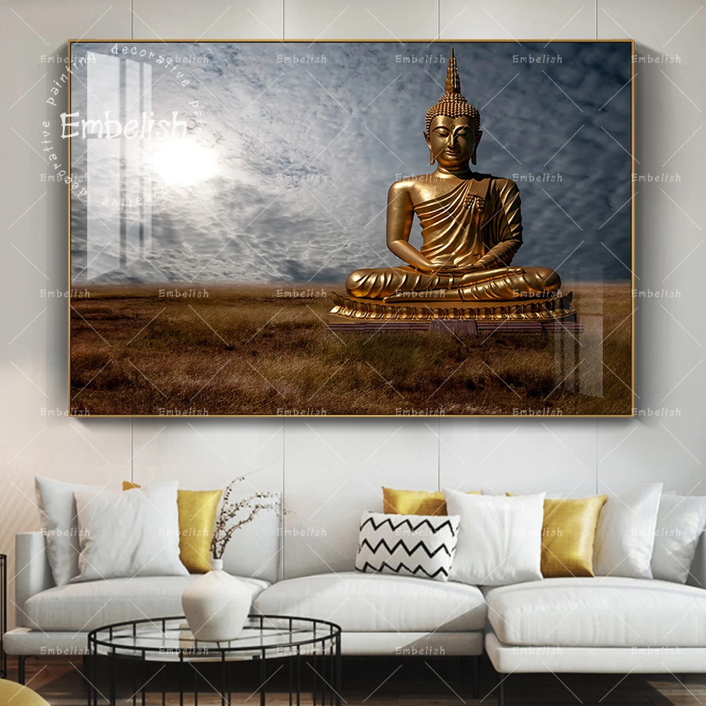 

Embelish Free Shipping Buddha Meditation At Sunset HD Print Canvas Painting For Living Room Wall Art Posters Home Decor Pictures