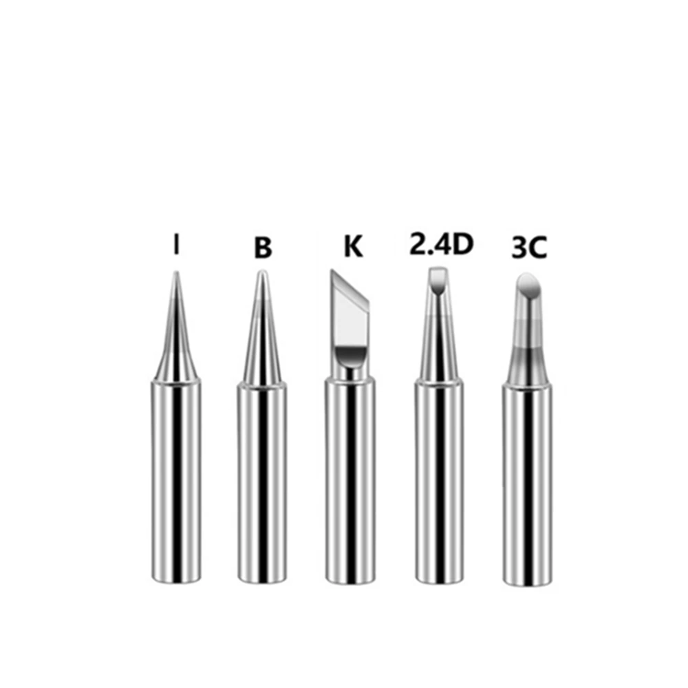 5Pcs I+B+K+2.4D+3C soldering iron pure copper 900M soldering iron head set inside hot bare copper electric soldering iron tip hot stapler plastic