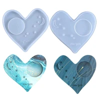 silicone mold for epoxy resin heart shaped star candle holder coaster mold handcraft ornaments making tool diy soap mold 1pc