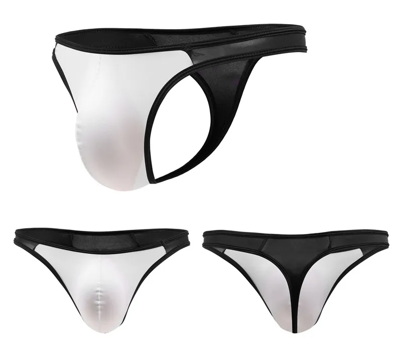 8PCS Men's Briefs Sexy Ice Silk Low Waist  Bikini Underpants Mens Briefs Underwear Men Sexy Underwear U Convex Thong Pantie