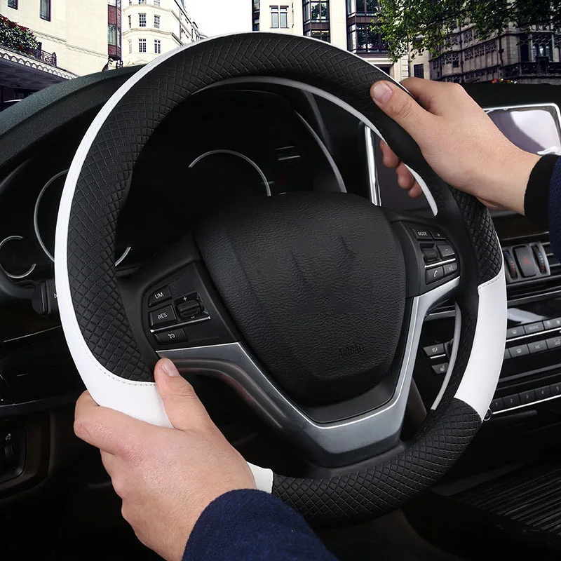 

Sports Car Steering Wheel Cover Non-Slip Leather Car Steering Wheel Cover Car Styling Steering Wheel Protective Cover Auto Parts