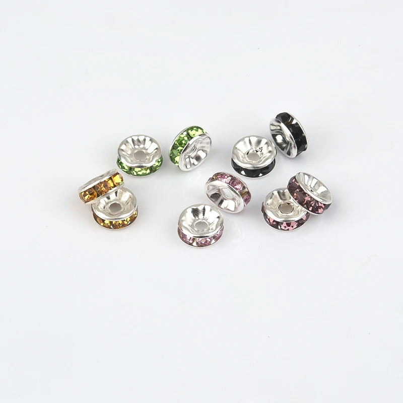 DoreenBeads Медь рондели разделительные Бусины круглые посеребренные разноцветные