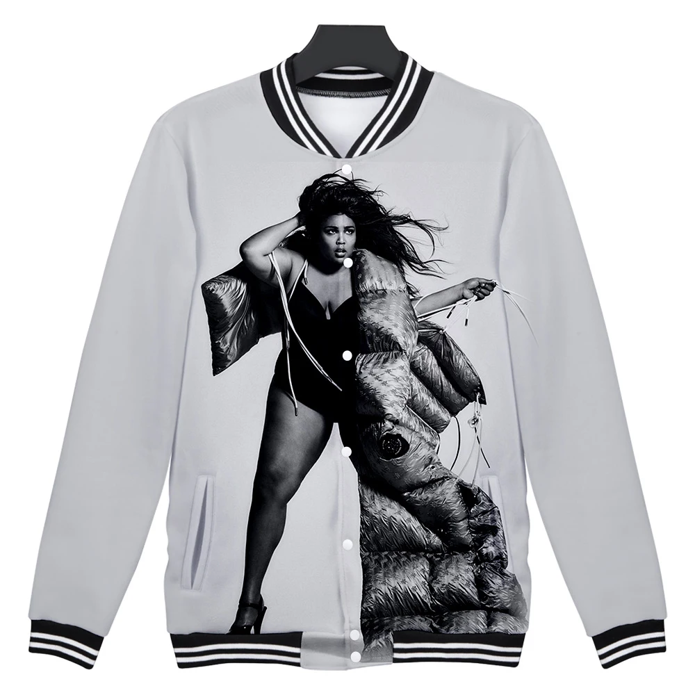 Толстовки и толстовки Raper Lizzo бейсбольная форма с 3d принтом в виде спины странные