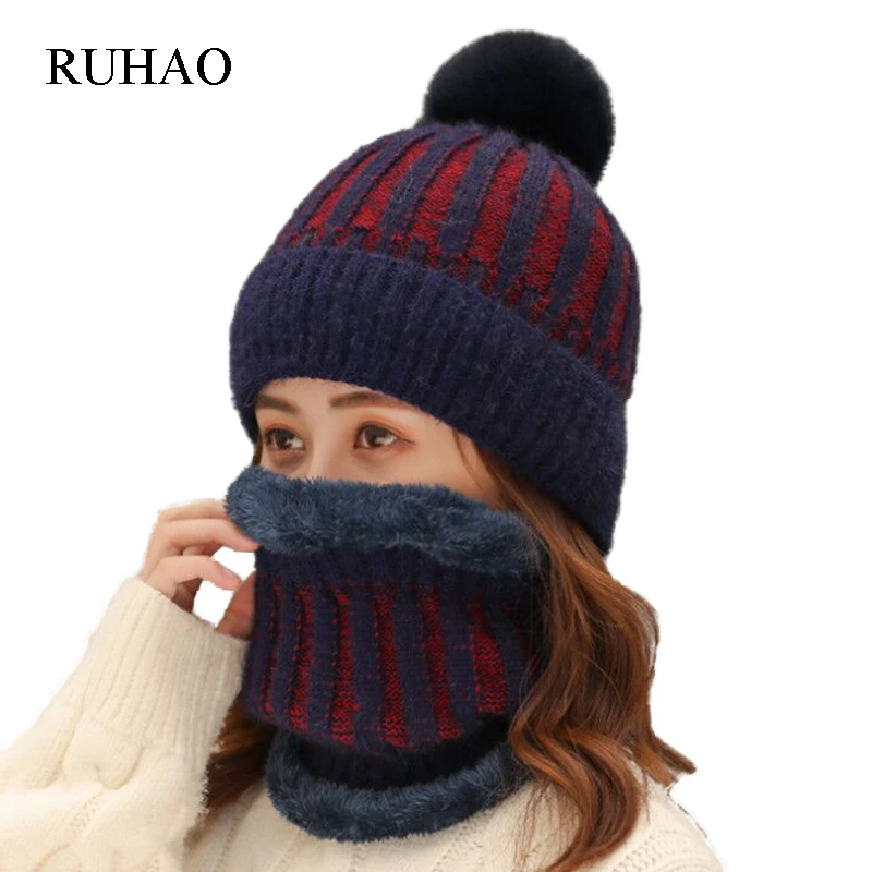 Женская Теплая Шапка бини зимние шапки для верховой езды зимняя женская вязаная