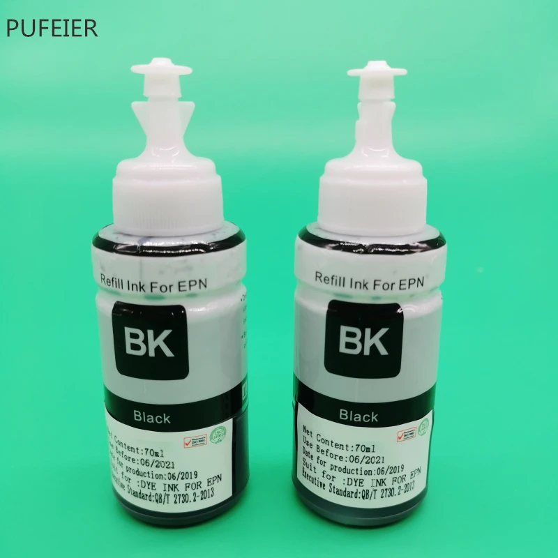 2BK черный пополнения чернил комплект Применение для принтера Epson L120 L132 L210 L222 L300 L355 L350 L362 L366 L550 L555 L566 2BK краситель окраски