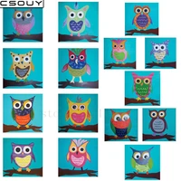 diy diamond embroidery owls of various shapes diamond painting cross stitch full square round drill mosaic decoration stickers