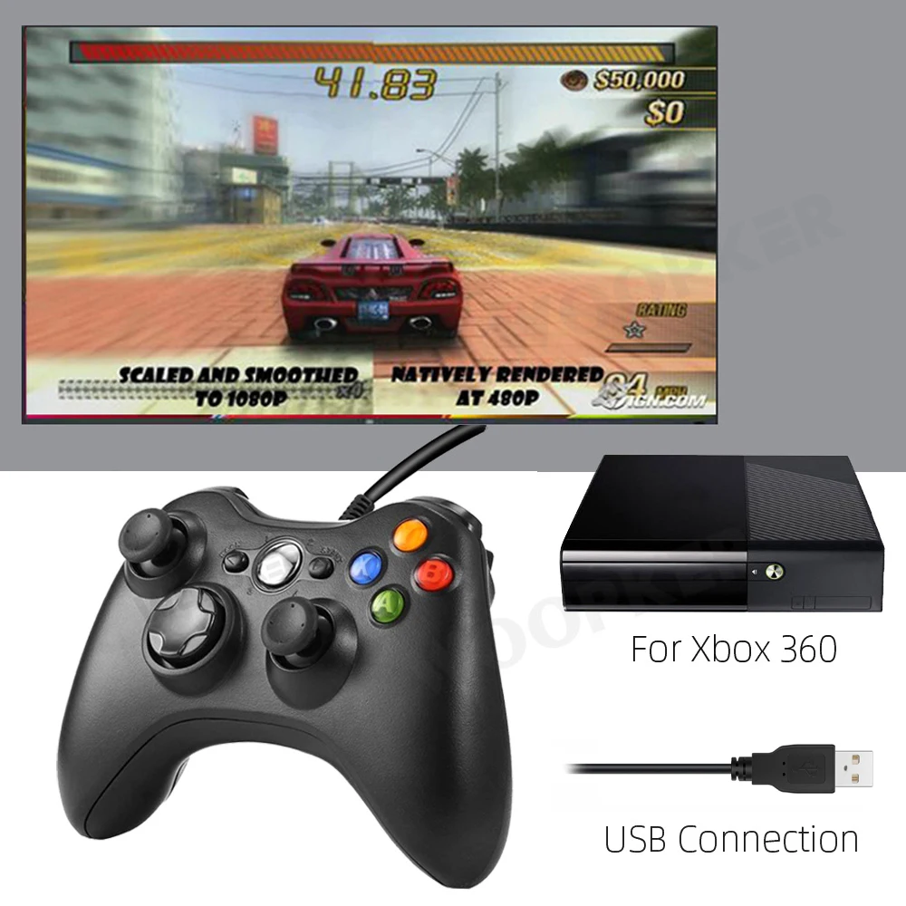 Проводной USB геймпад для Xbox 360 контроллер Windows 7/8/10 ПК Microsoft поддержка игры Steam |