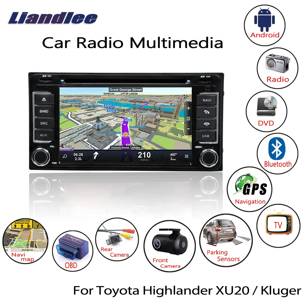 Для Toyota Highlander XU20/Kluger 2000 ~ 2005 2006 2007 Android стерео Автомагнитола CD DVD плеер GPS навигация
