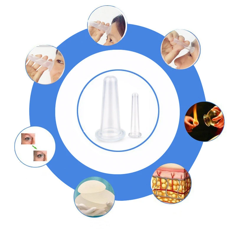 4 шт. вакуумные силиконовые банки для массажа лица баночный массажер против