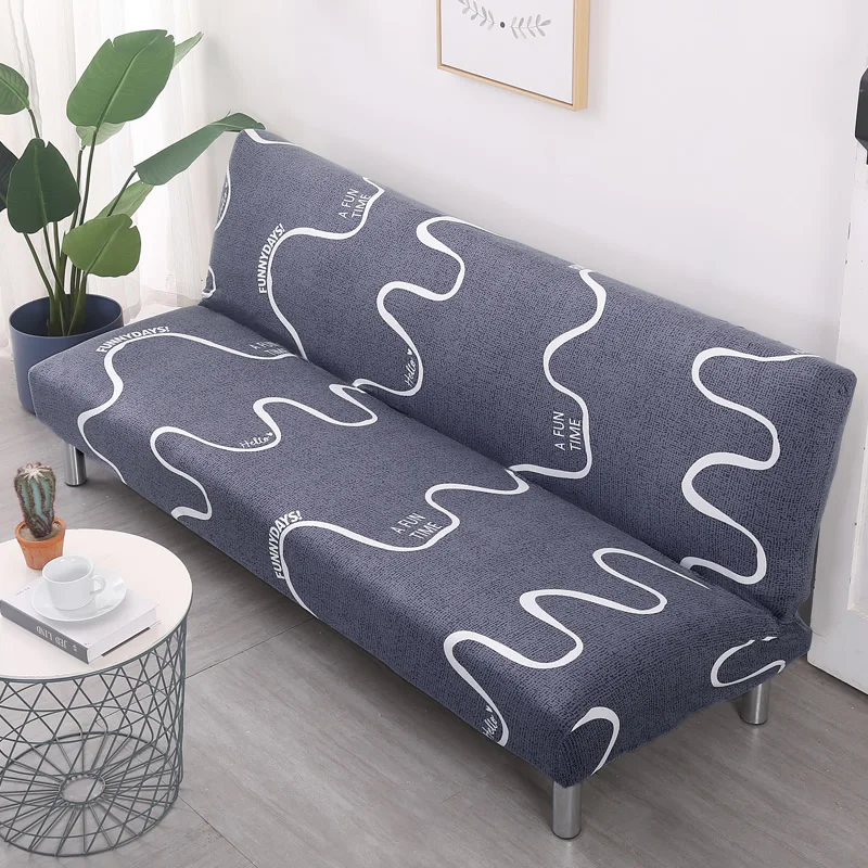 Universal Size Sofa Bed Cover Armless Elastic Couch Covers Folding Seat Slipcover Washable Stretch Covers Cheap Home Hotel