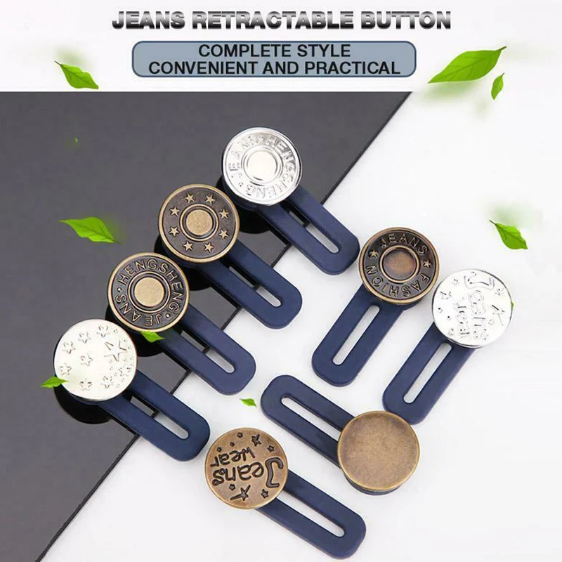 

10pcs Jeans Retractable Button Adjustable Detachable Extended Button for Clothing Jeans NIN668