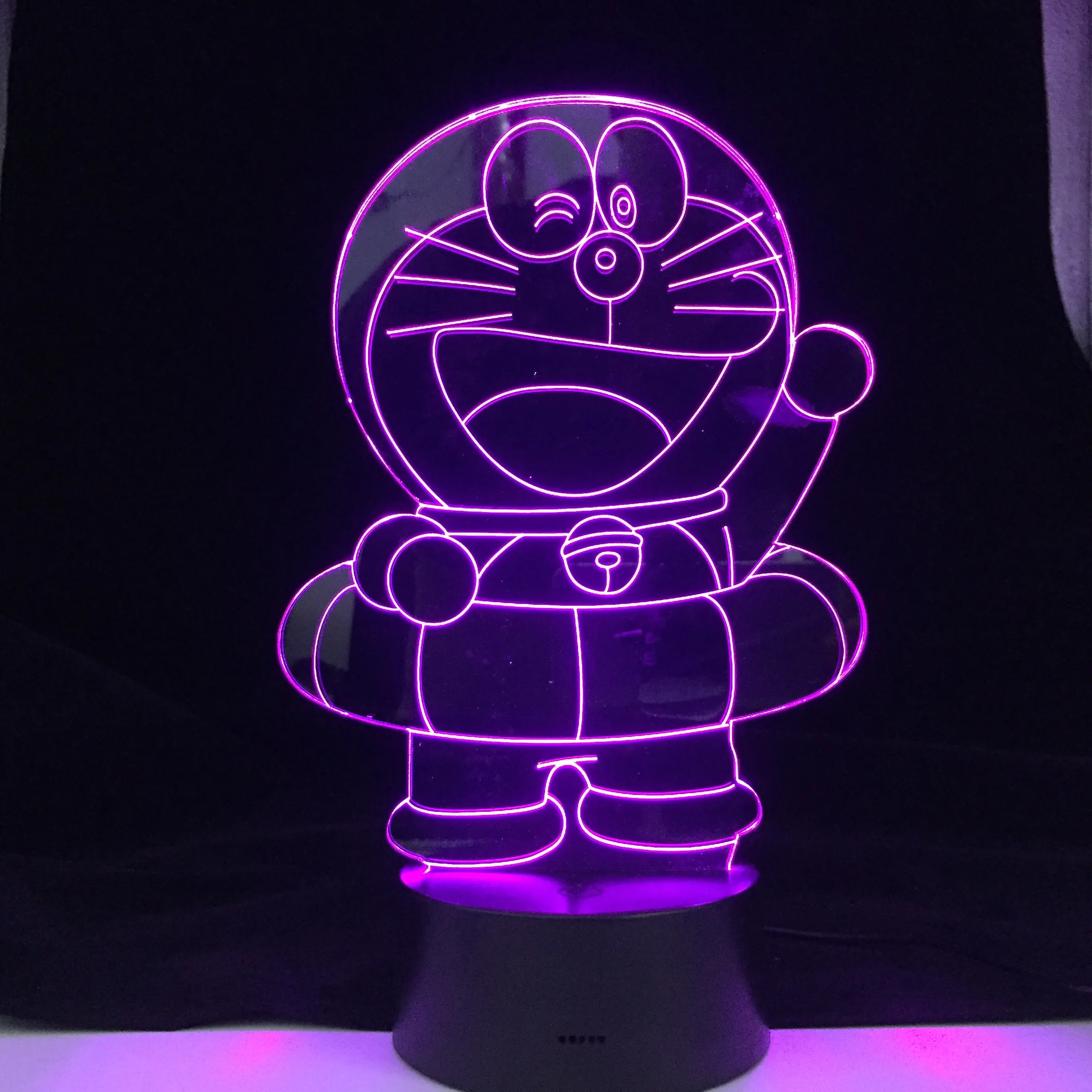 Doraemon 3D СВЕТОДИОДНЫЙ Ночник светильник с мультипликационным принтом Lampara Иллюзия
