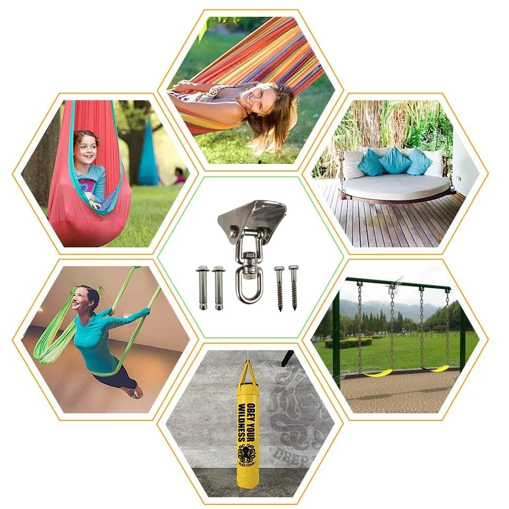 2 шт. подвесные вешалки из нержавеющей стали с поворотом на 360 градусов|Качели для