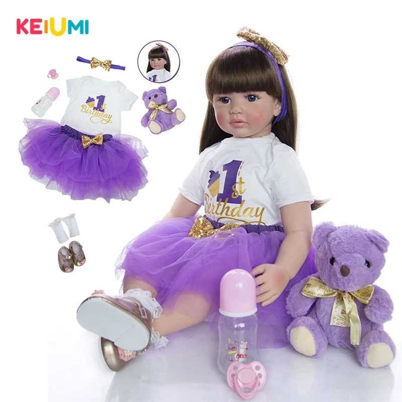 

Hot Sale 60 cm Babies Reborn Girl Doll Soft Silicone Cloth Body Realistic Baby Toy Toddler Birthday Gifts Bedtime Playmate