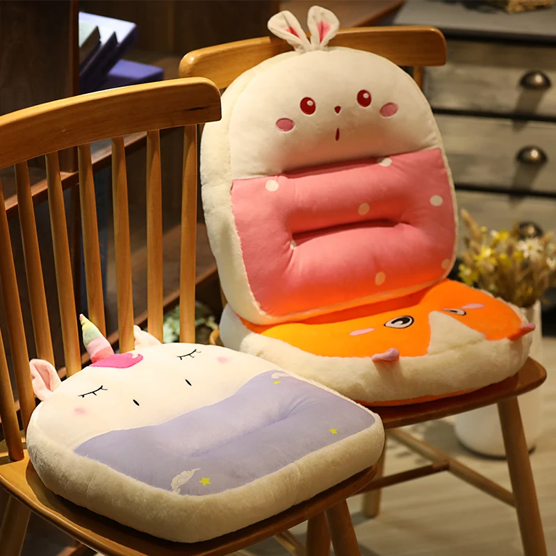 Мягкая подушка на стул с мультяшными животными для сна офиса подарок подруге