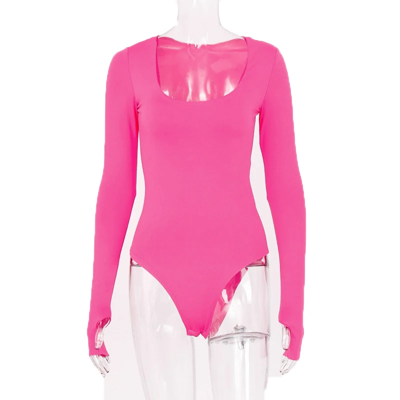 

Women Skinny Autumn Winter Body Top O Neck Long Sleeve Solid Color Sexy Bodysuit Basic Simple Casual Lady Streetwear Bodysuits