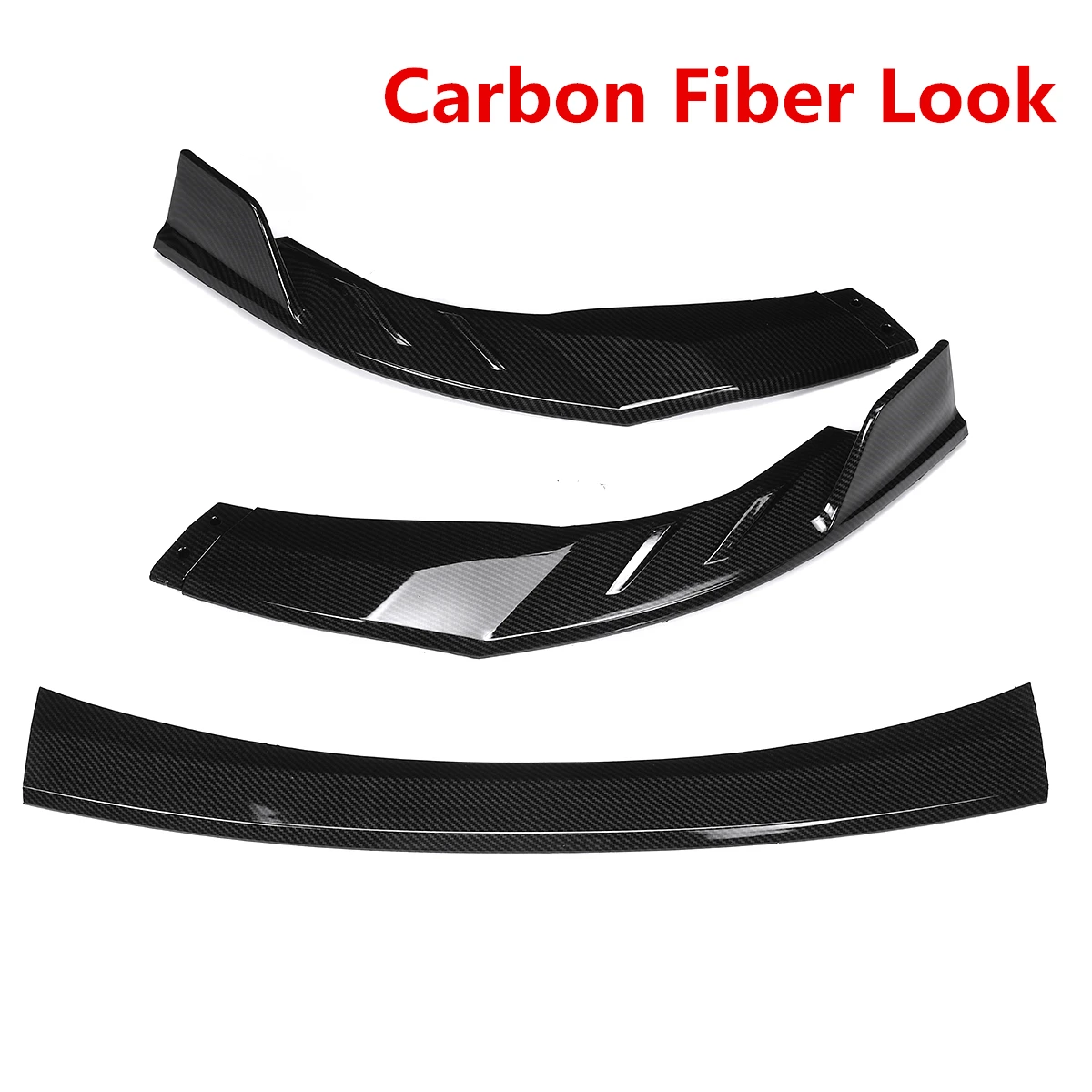 Carbon Fiber Look Углеродное волокно вид/блеск/матовый черный 3 шт. автомобильный передний бампер для губ сплиттер защитный спойлер Накладка для Toyota для Corolla - Цвет: Carbon Fiber Look