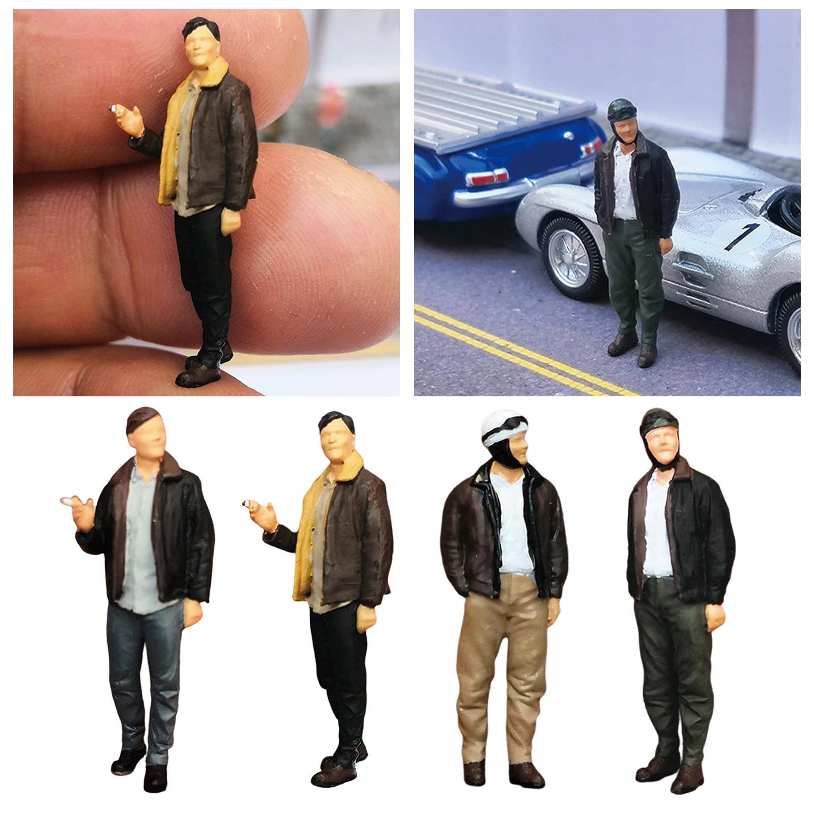 

RACE MEDAL 1:64 Scale Painted Resin Figures Male Aircraft Commander Doll Miniature Scene Train Landscape DIY Model Building Kits