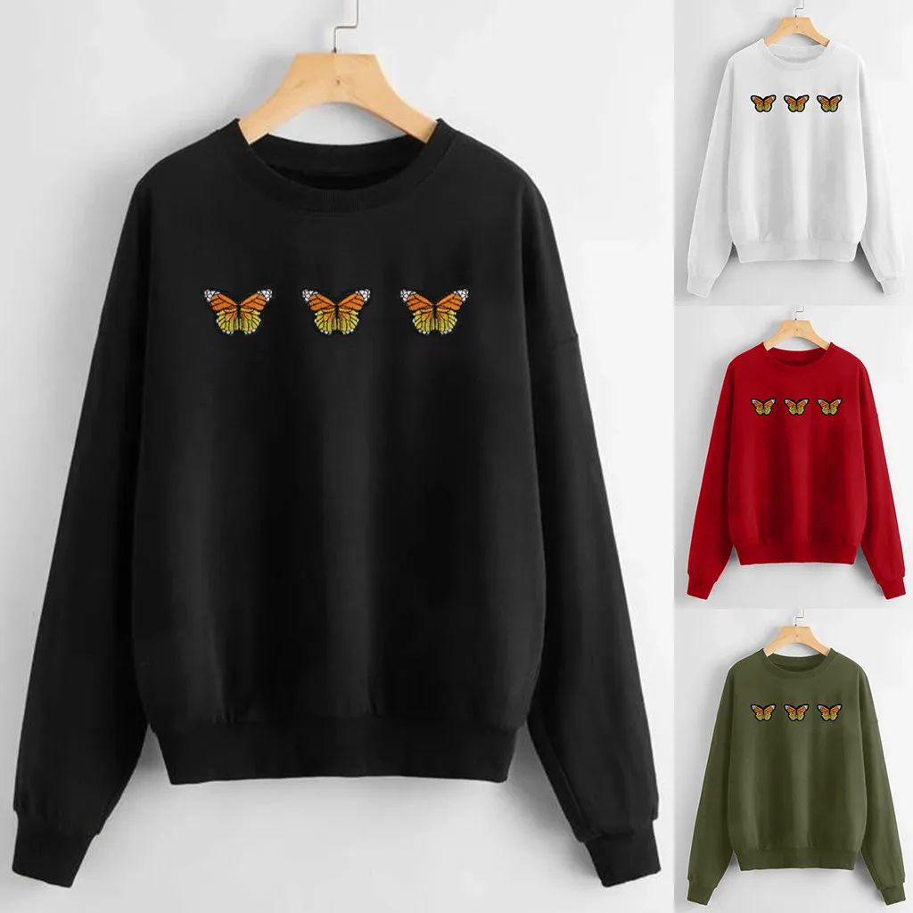 

Women's Print Long-sleeved Sweatshirt Casual Blouse Drop Shoulder Pullover