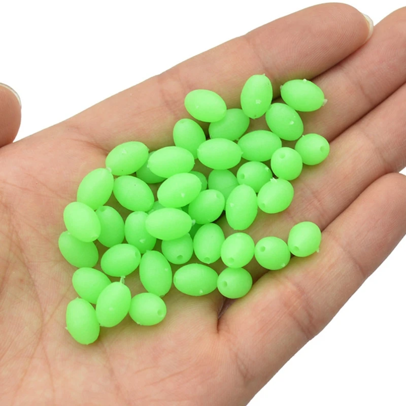 

170 Pcs/Box Glow Fishing Assorted Oval Shape Beads Night Luminous Tube Tackle