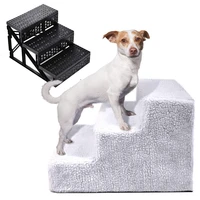 cat ramp ladder anti slip pet stairs indoor detachable washable plastic 3 steps portable lightweight dog supplies home