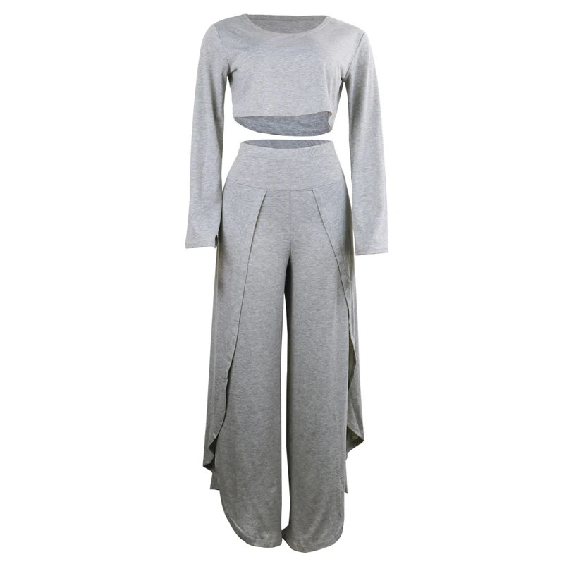 Женский комплект из 2 предметов укороченный свитер на одно плечо с длинным