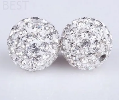 

fg34lity 12mm White Micro Pave CZ Disco Ball Beads Wholesale hotsale Bracelet DIY spacer crystal crystal