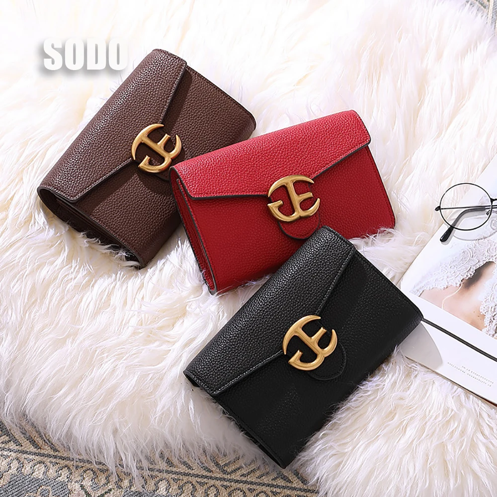 

Woman's Leather Messenger Chain Bag Multi Compartment Small squre WOC Versatile Envelope Bag