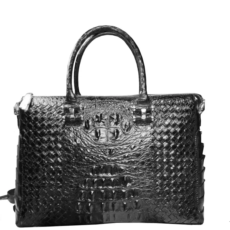 

ouruili Thai crocodile skin new hand-woven style Men computer bag men handbag fashionable business man briefcase