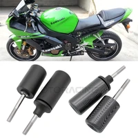 motorcycle black carbon frame sliders falling protection for kawasaki zx6r zx 6r zx6rr 2003 2004