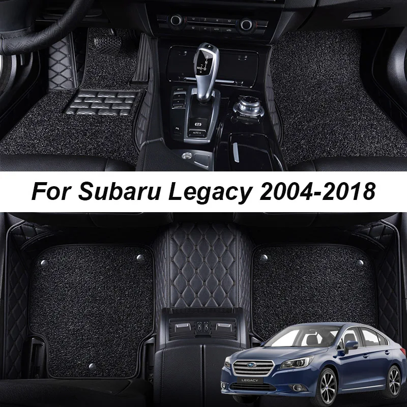 

Двухслойные кожаные интерьерные детали, индивидуальные автомобильные коврики для Subaru Legacy 2004 2005 2006 2008, коврики, коврики, аксессуары